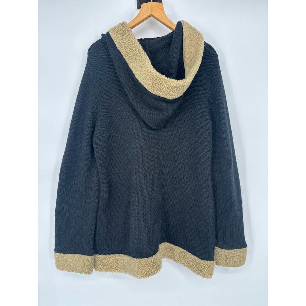 VTG Next Era Cardigan Long Sweater Women Large Wool Boho Sherpa Trim Embroidered - Picture 3 of 8